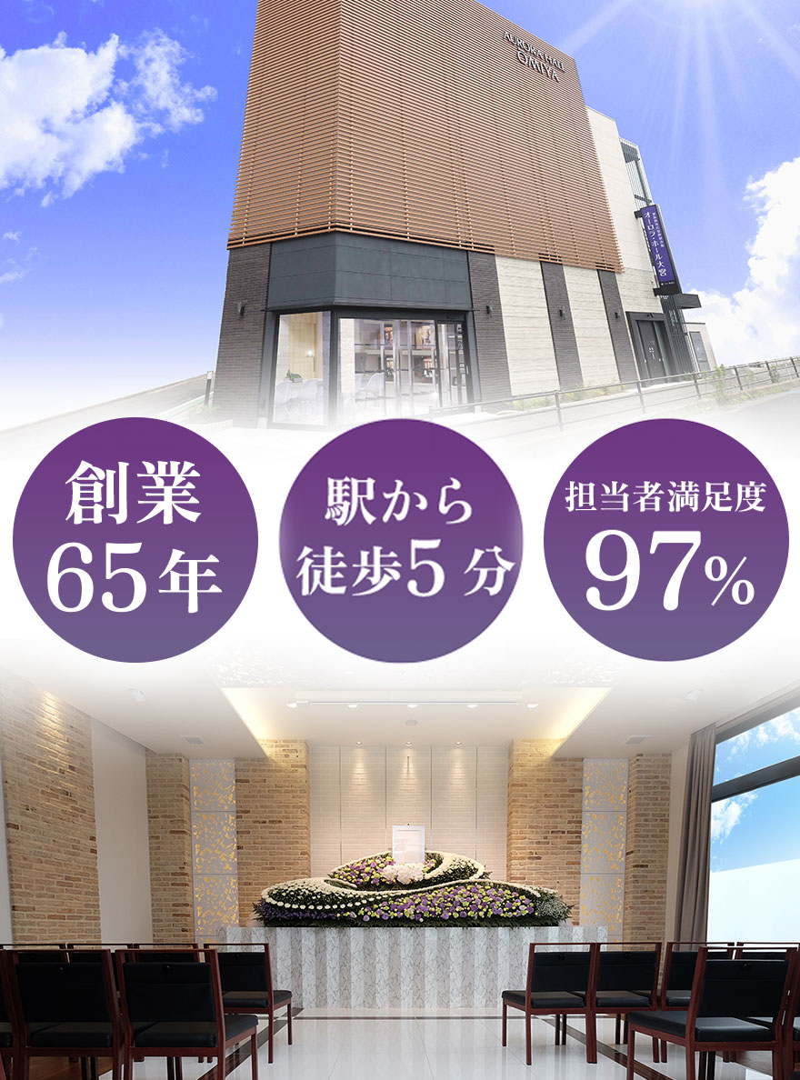創業65年、駅から徒歩5分、担当者満足度97%
